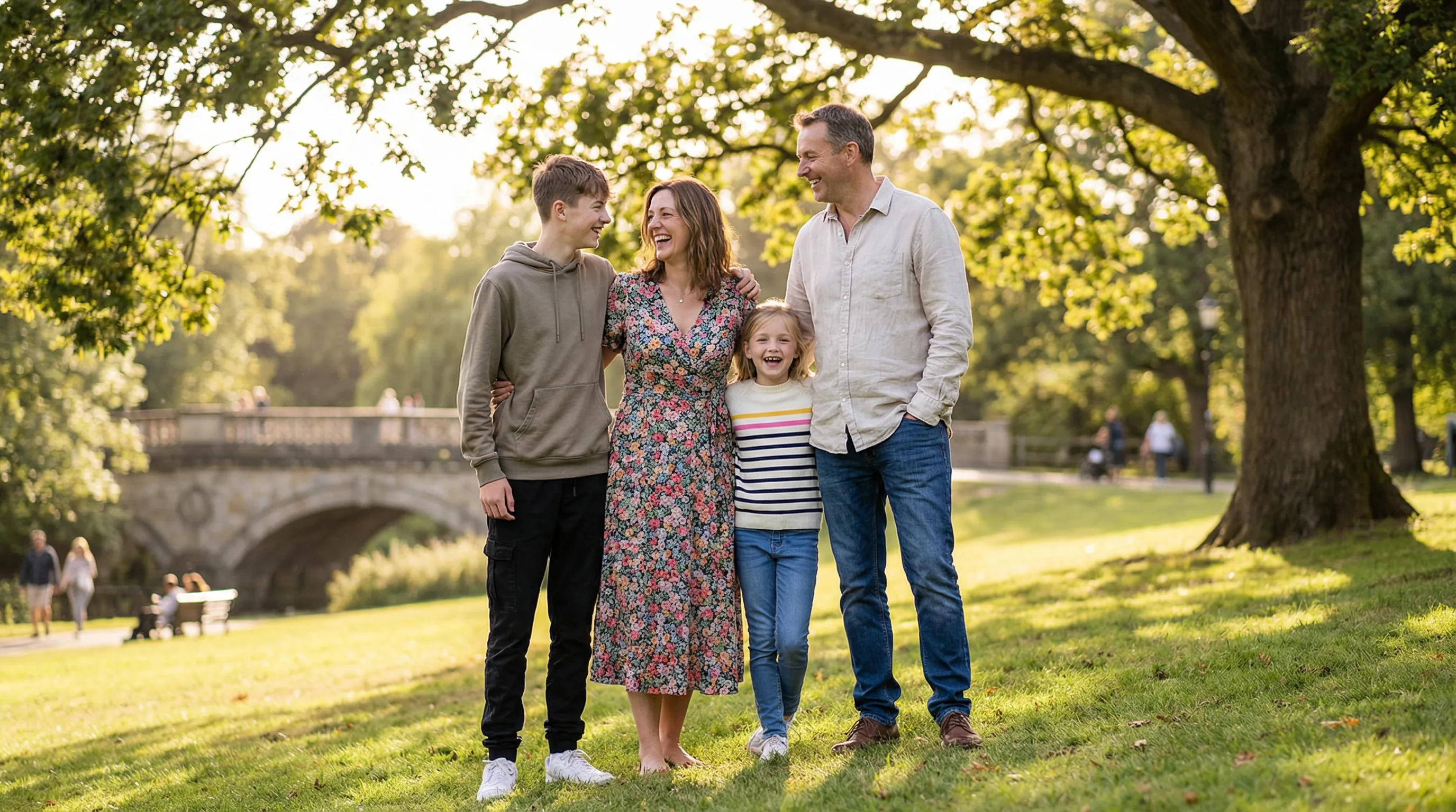 Happy family with bright smiles